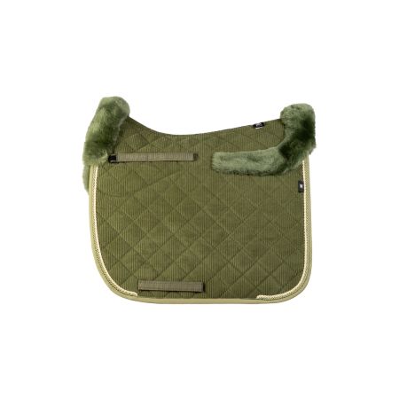 Lammfell Schabracke Dressur Gr.L Cord olive