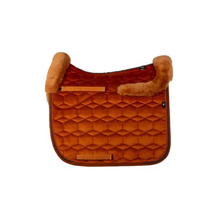 Lammfell Schabracke Dressur Gr.L Samt nougat