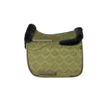 Olive Schabracke mit Lammfell