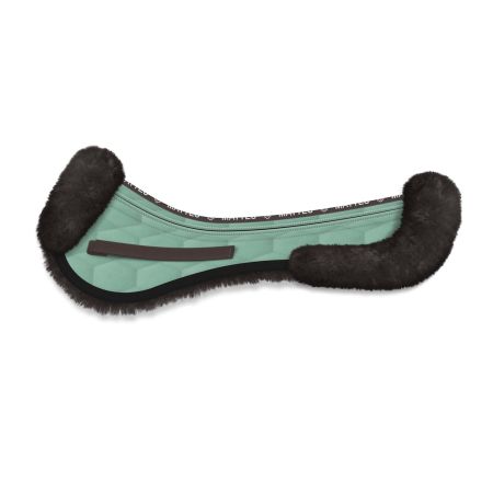 CORRECTION® Sattelkissen mit Rand vorne und hinten, Fell im Sitzbereich Vielseitigkeit Gr. L palejade/braun