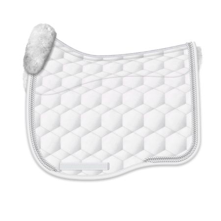 Lammfell Schabracke Eurofit Dressur Gr.M weiß Crystal (oben ohne Klett)