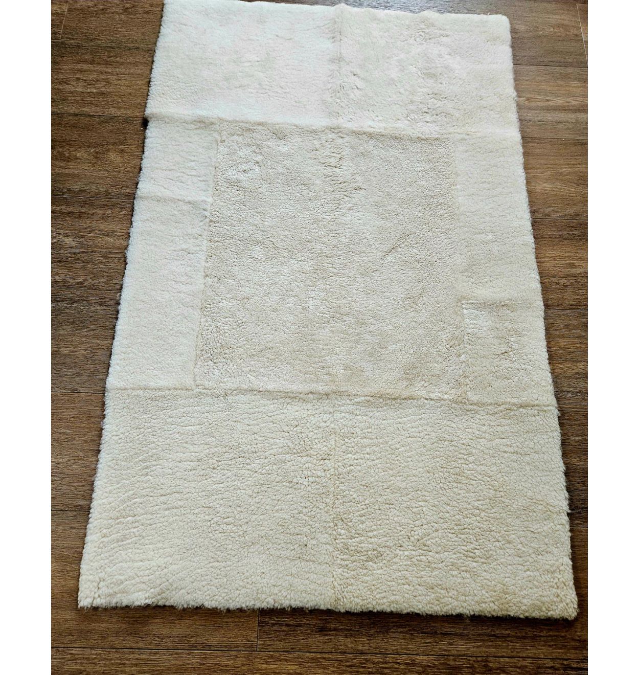 Lammfell Teppich, Lammfell Auflage, 127cm x 80cm Farbe hell