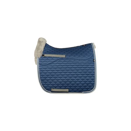Lammfell Schabracke Dressur Gr.L Glanz blau/grau