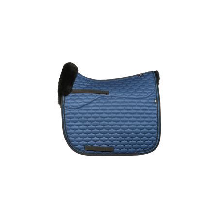 Lammfell Schabracke Dressur Gr.L Glanz blau/schwarz