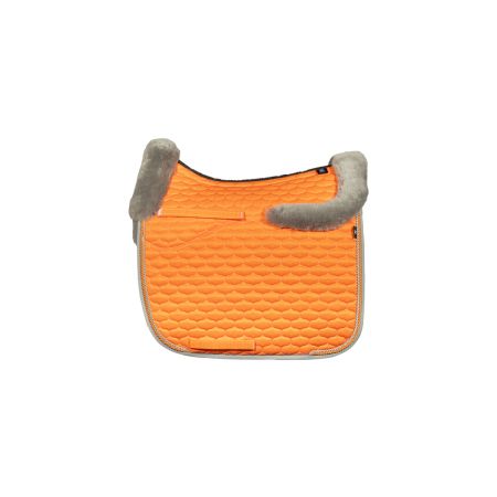 Lammfell Schabracke Dressur Gr.L Glanz orange/grau