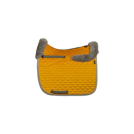 Lammfell Schabracke Dressur Gr.L Samt orange/grau