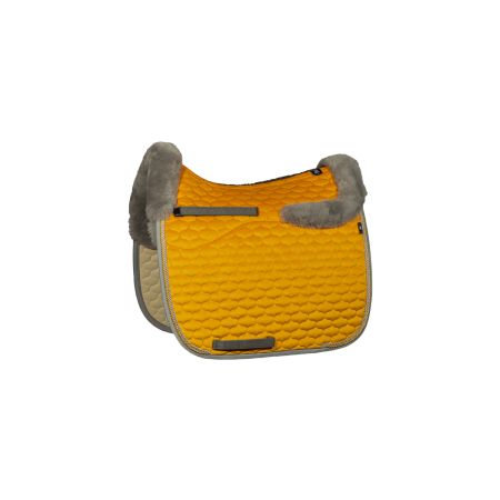 Lammfell Schabracke Dressur Gr.L Samt orange/grau