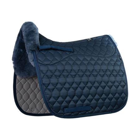 Lammfell Schabracke Dressur Gr.L Glanz Evening Blue / Blau