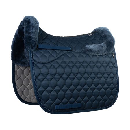 Lammfell Schabracke Dressur Gr.L Glanz Evening Blue / Blau