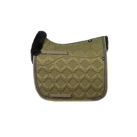 Lammfell Schabracke Dressur Gr.L Glanz olive Crystal