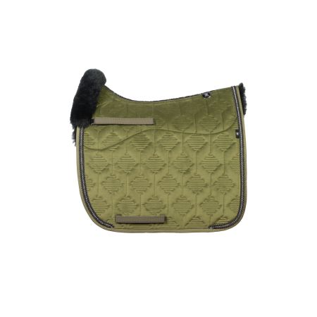 Lammfell Schabracke Dressur Gr.L Samt olive Crystal