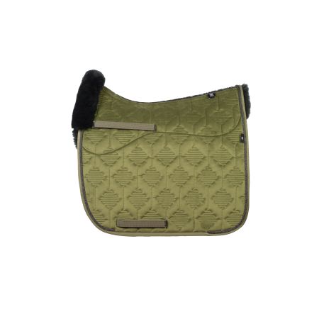 Olive Schabracke mit Lammfell