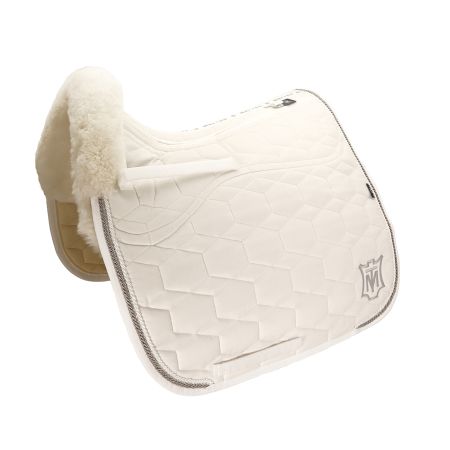 CORRECTION®  Lammfell Schabracke Samt Crystal Dressur Gr.L  weiß