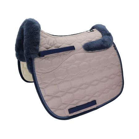 Lammfell Schabracke Dressur Gr.L  Glanz cameo/blau