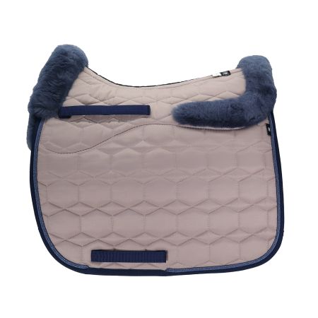 Lammfell Schabracke Dressur Gr.L  Glanz cameo/blau