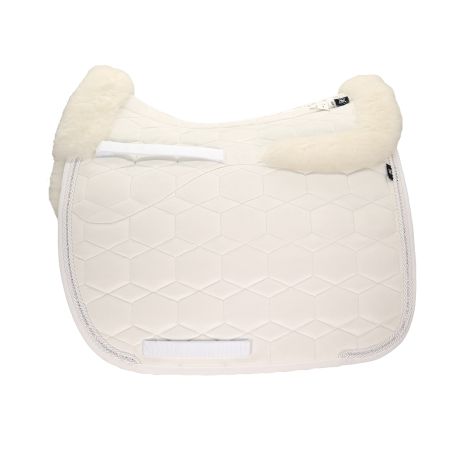 Lammfell Schabracke Dressur Gr.L Samt weiß Crystal EWWA