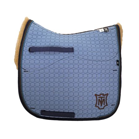 Lammfell Schabracke Dressur Gr.M cornet blue/ocker