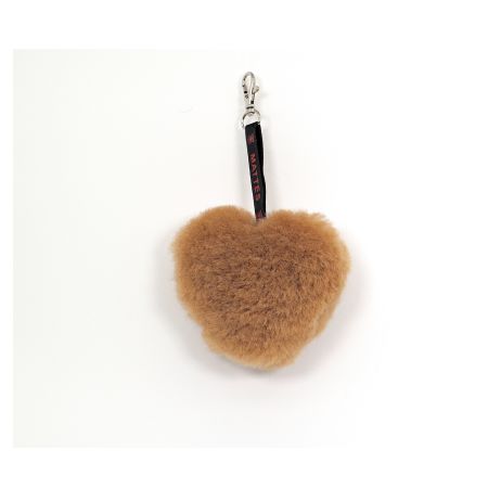 Lammfell Herz Anhänger, Schlüsselanhänger, Taschenanhänger, honig