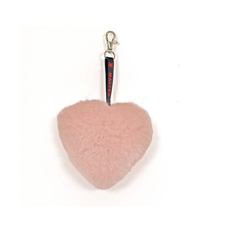 Lammfell Herz Anhänger, Schlüsselanhänger, Taschenanhänger, rosa