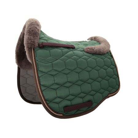 Lammfell Schabracke Eurofit Dressur Gr.L grün/taupe (Musterware)